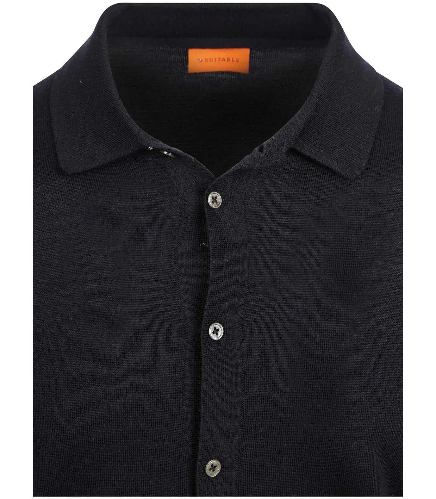 Heren Suitable Cardigan Shirt Merino Navy