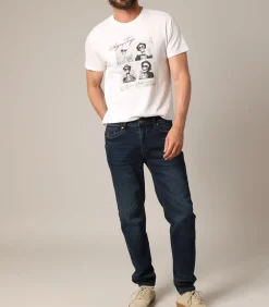 Heren Deeluxe CARLOS - Heren slim jeans in donker gewassen denim