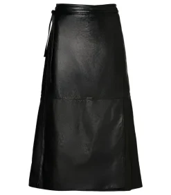Caroline Tensen Washington Leren Rok Zwart DAMES Rokken