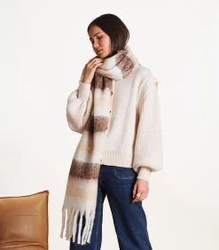 Sale Écharpe écrue met brede strepen DAMES Sjaals