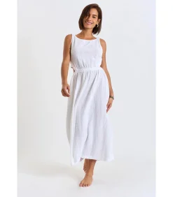 Best Chique witte lange jurk HELOISE CHERYLL DAMES Badmode