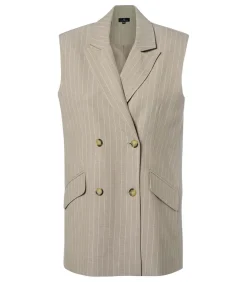 Discount Chloe Gilet Zand / Offwhite DAMES Maatpakken & Blazers