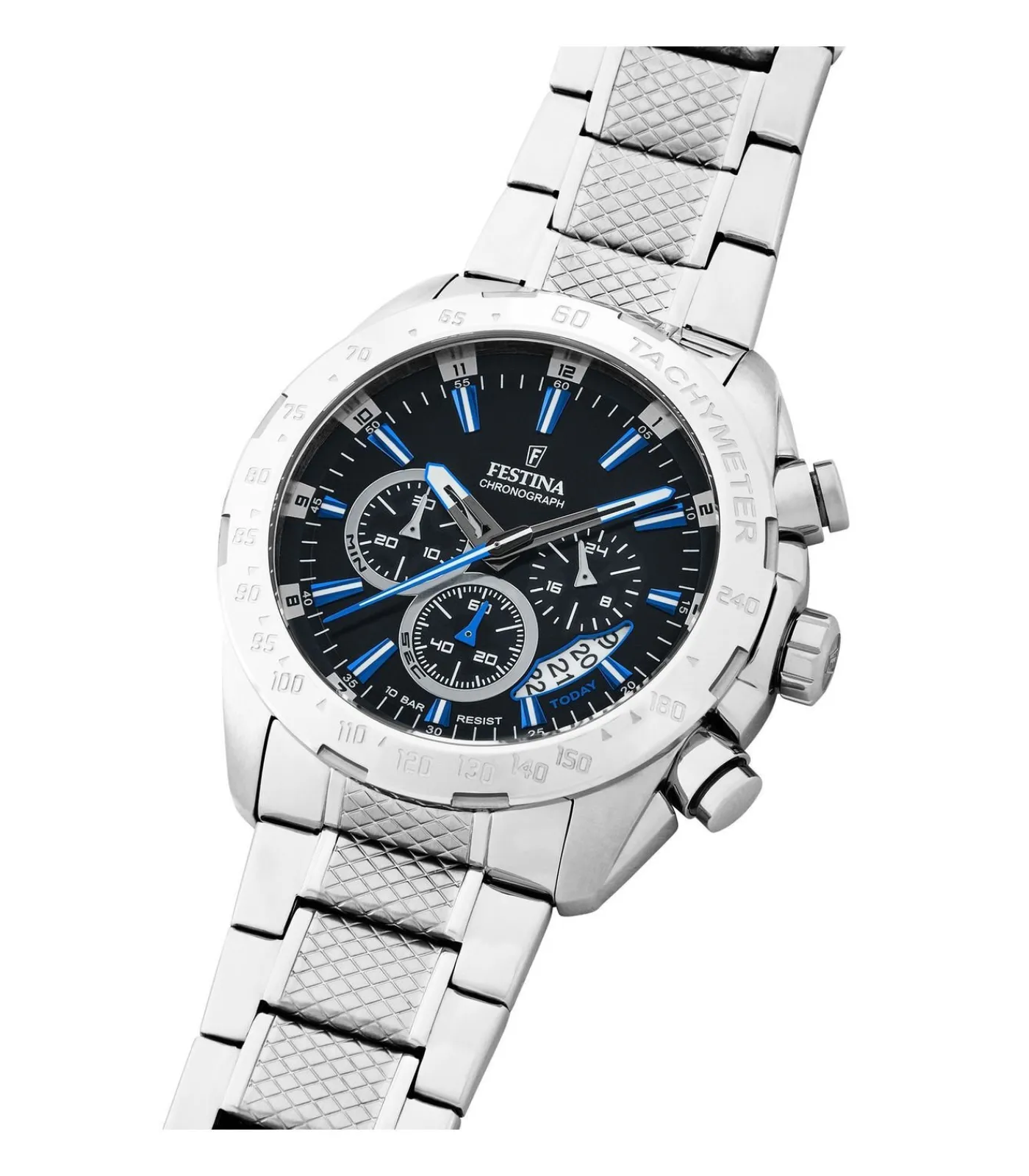Hot Chronograaf Timeless Chronograph Black - Blue DAMES Horloges