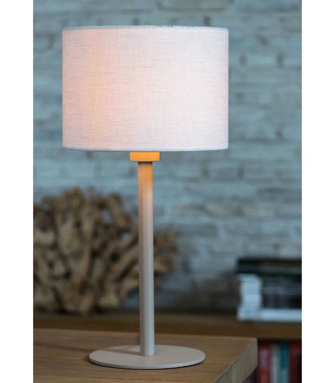 Light & Living Cilinder Lampenkap Livigno - Eiwit - Ø25cm