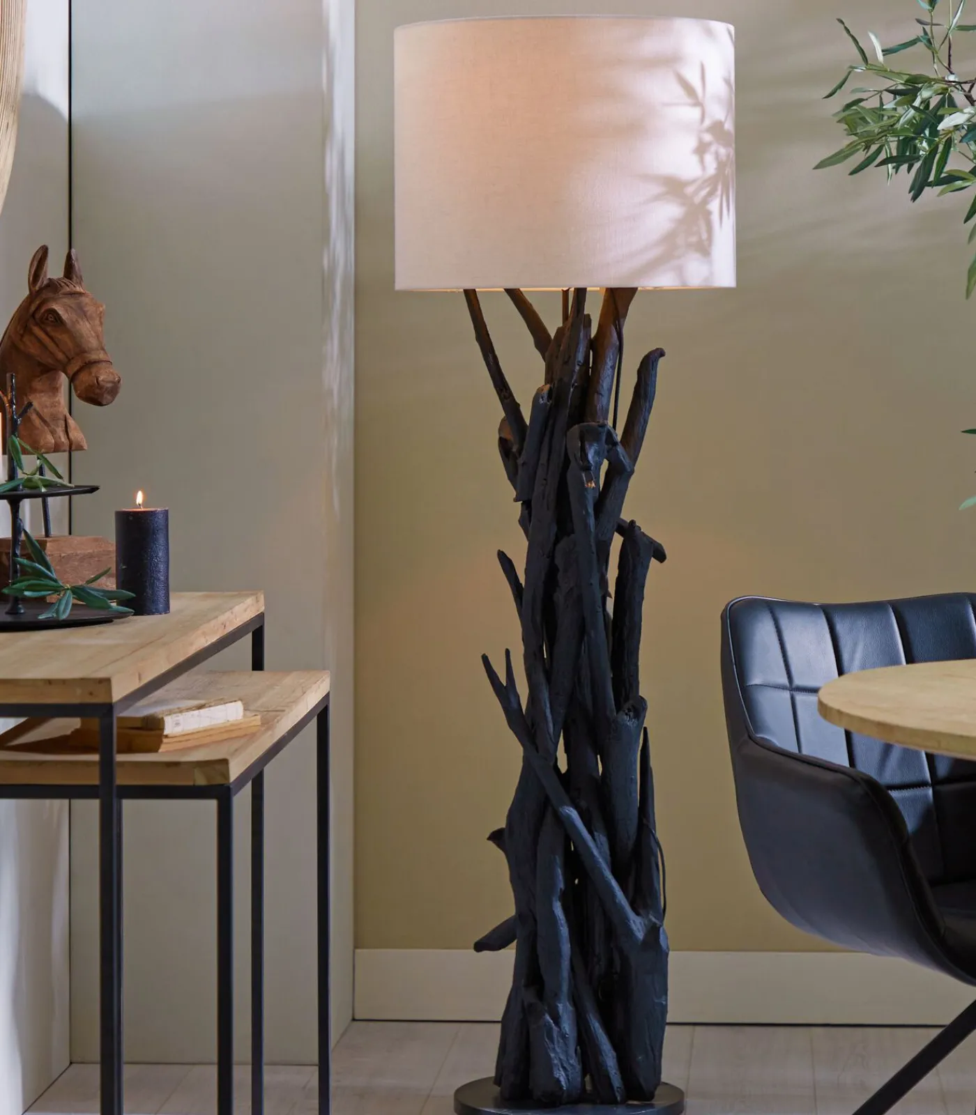 Light & Living Cilinder lampenkap Livigno - Wit - Ø50x38cm