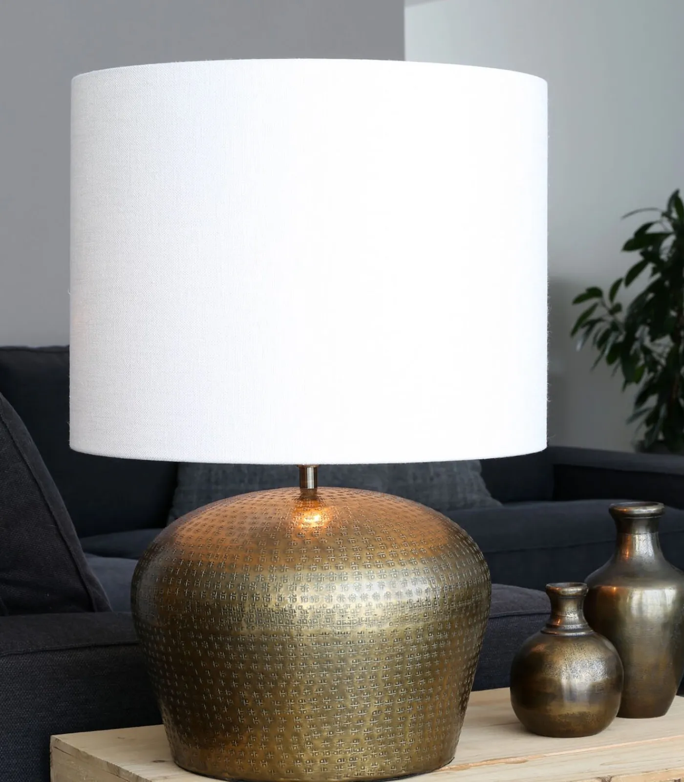 Light & Living Cilinder lampenkap Livigno - Wit - Ø50x38cm