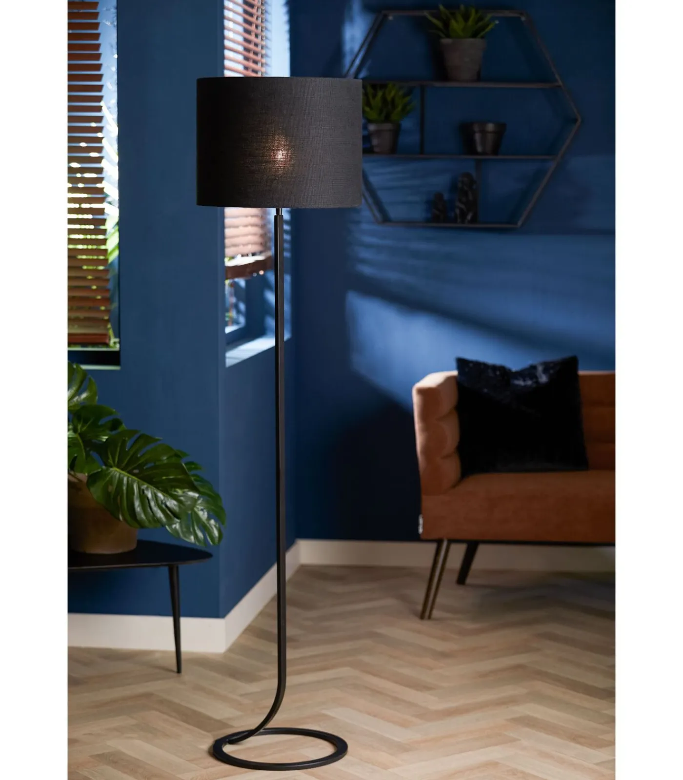 Light & Living Cilinder lampenkap Livigno - Zwart - Ø40x30cm