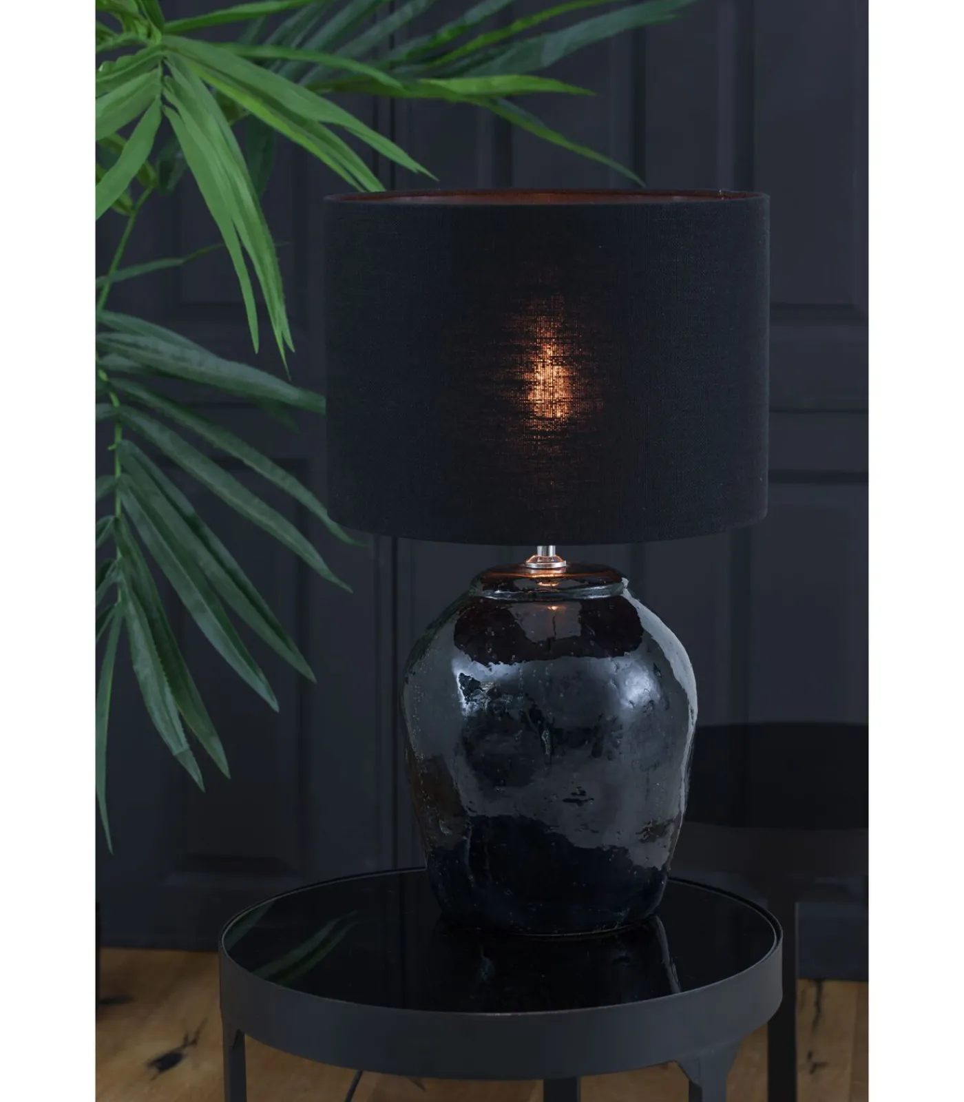 Light & Living Cilinder lampenkap Livigno - Zwart - Ø40x30cm