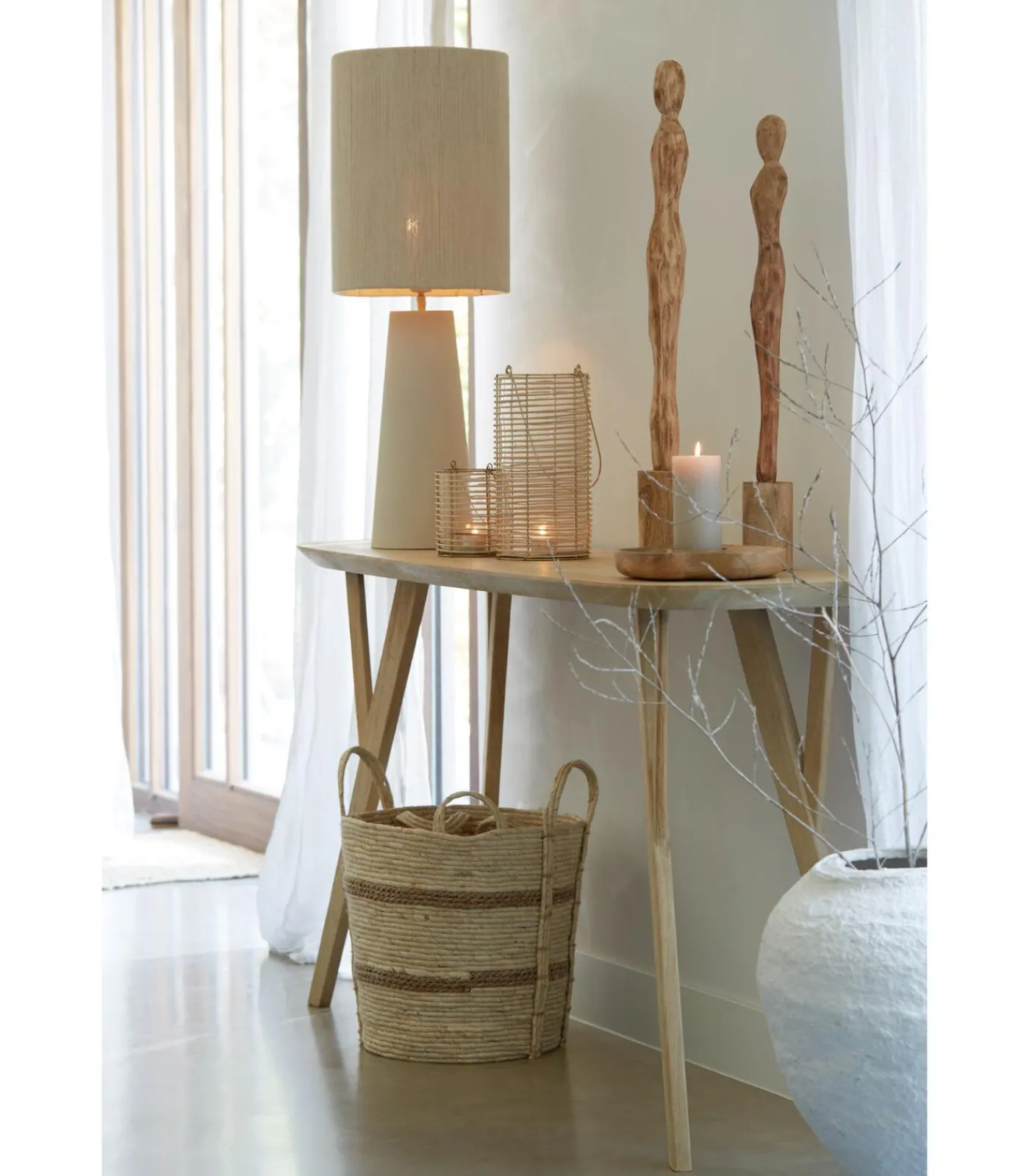 Light & Living Cilinder lampenkap Medan - Beige - 30x30x40cm