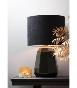 Hot Cilinder Lampenkap Velours - Zwart - Ø40x30cm Lampenkappen