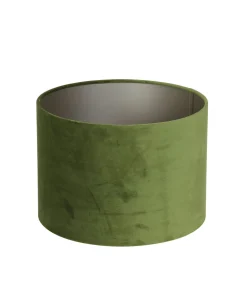 Light & Living Cilinder Lampenkap Velours - Olive Green - Ø30x21cm