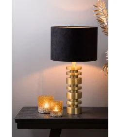 Light & Living Cilinder Lampenkap Velours - Zwart - Ø30x21cm