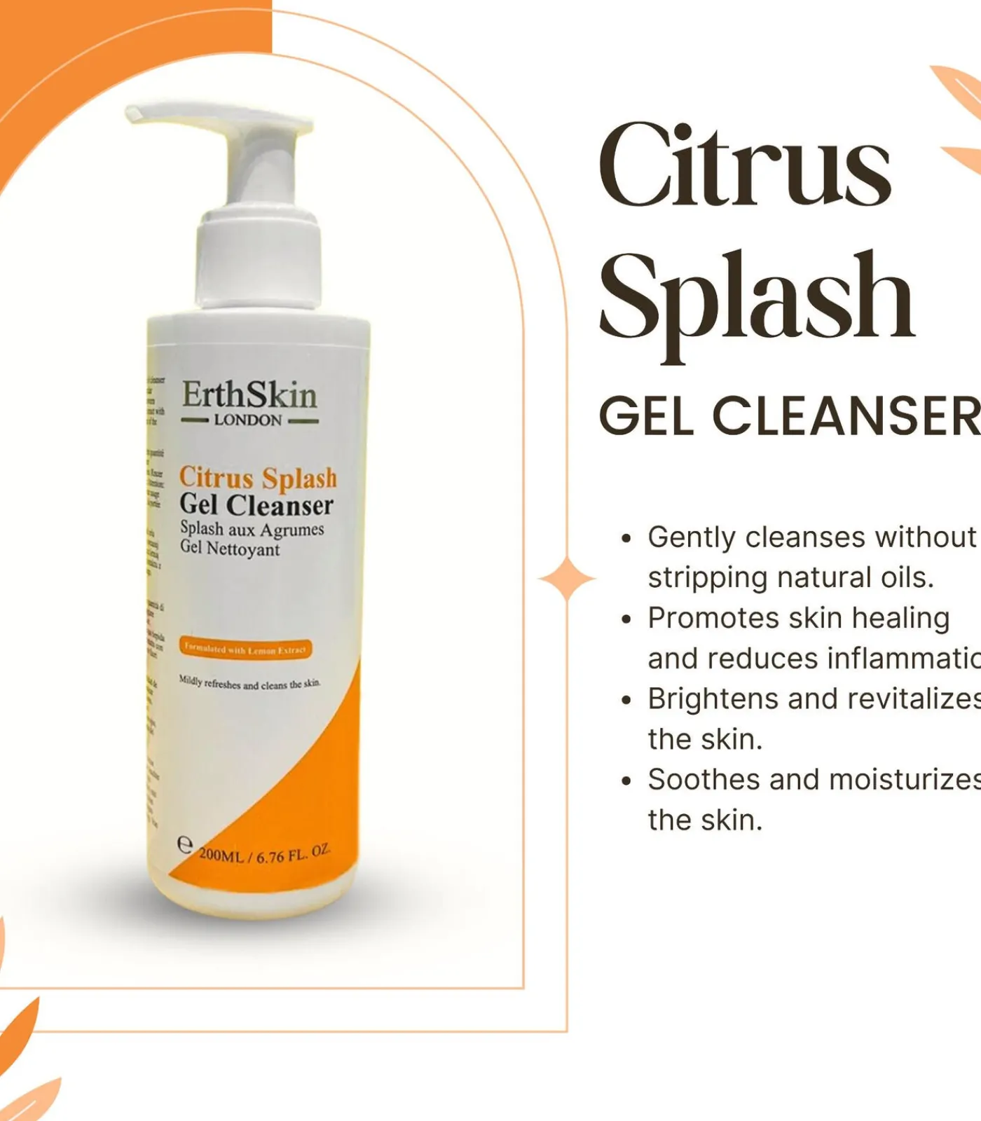 Erth Skin London Citrus Splash Gel Reiniger 200ml