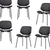 WOOOD Classic Eetkamerstoelen - Hout - Zwart/Walnoot - Set van 6