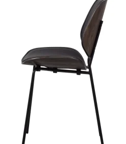 WOOOD Classic Eetkamerstoelen - Hout - Zwart/Walnoot - Set van 6