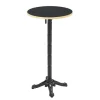 60cm ronde hoge tafel met kantelbaar zwart/gouden blad en zwart Tuinmeubelen