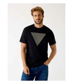 Heren GUESS Cn Ss Triangle Logo Tee