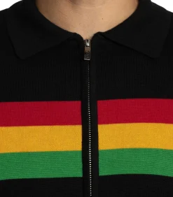 Sale Colour Block Polo Met Lange Mouwen En Rits Heren T-Shirts & Polo's