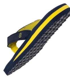 Kinderen ISOTONER Comfortabele teenslippers Navy/Geel voor kinderen