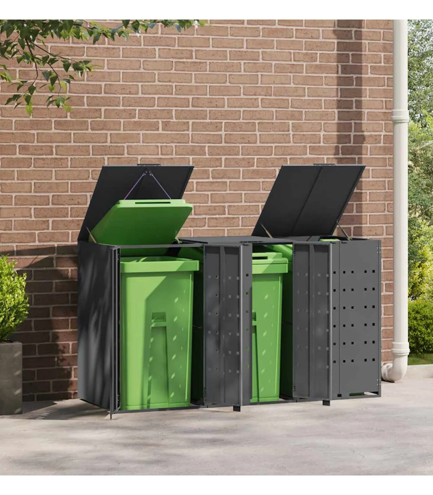 vidaXL Containerberging 3 containers 207x79x117 cm staal antraciet