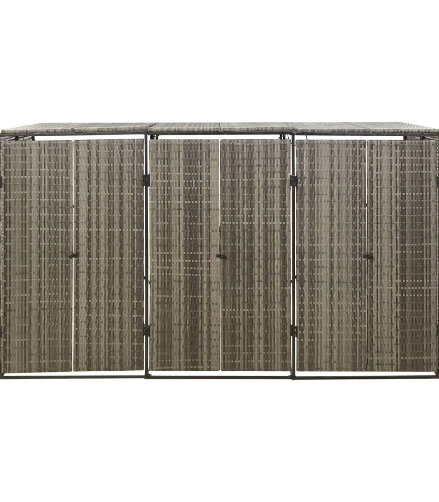 vidaXL Containerberging driedubbel 207x80x117 cm poly rattan grijs