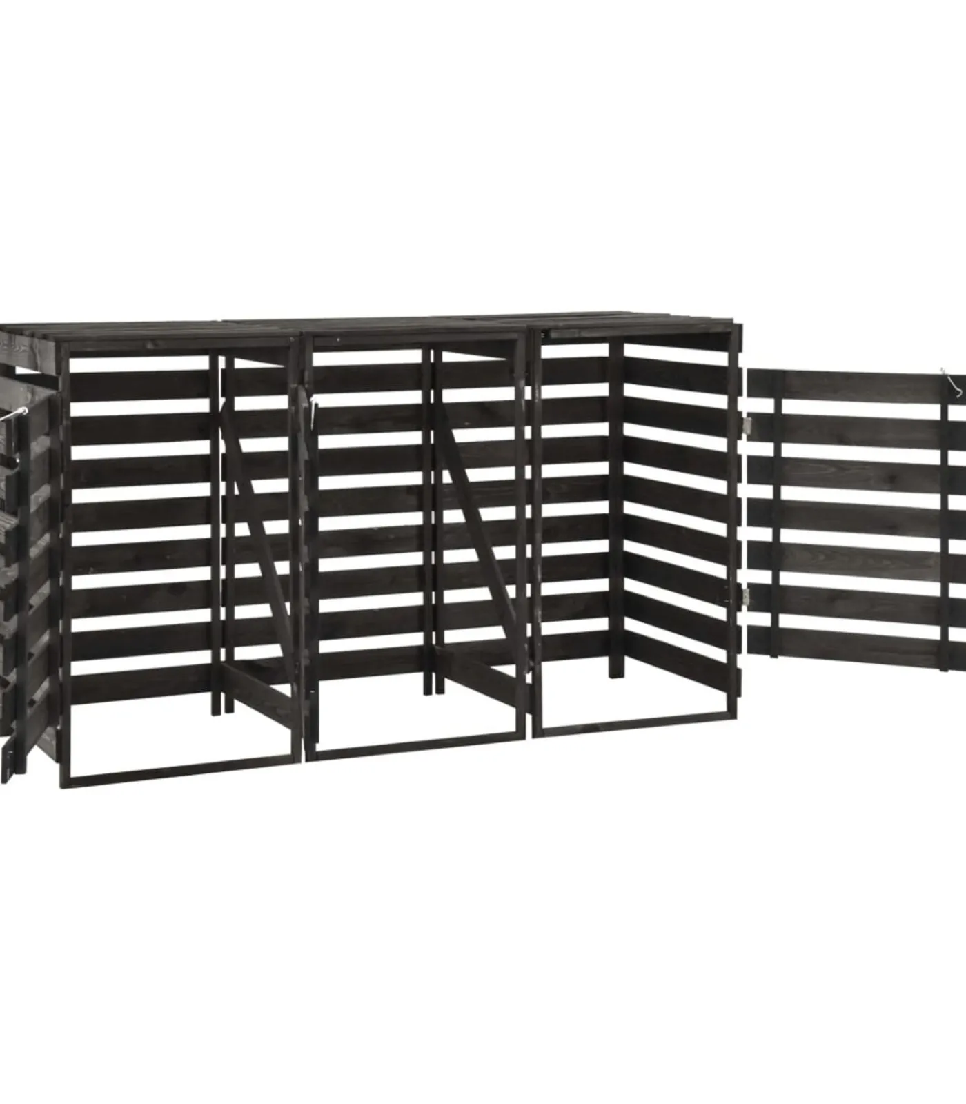 vidaXL Containerberging driedubbel 210x75x121 cm geverfd grenenhout