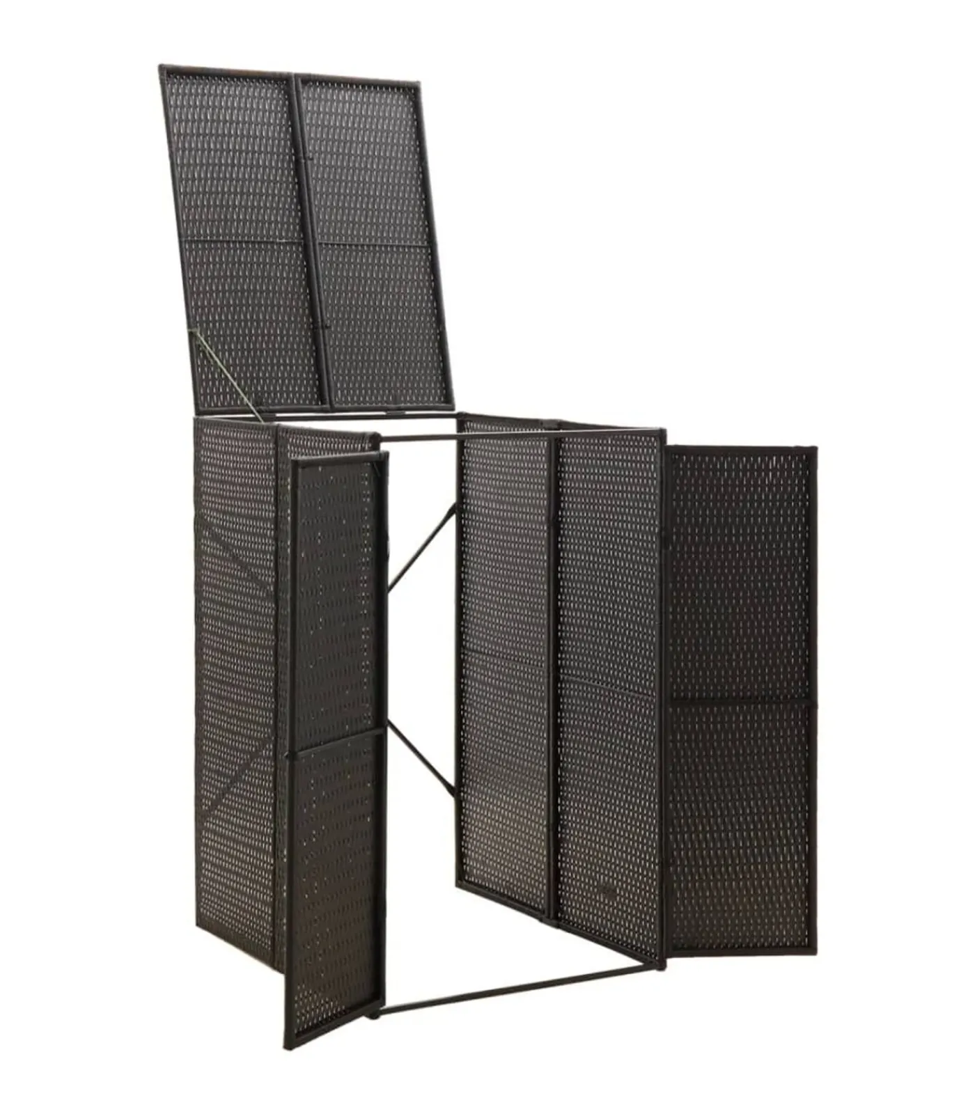 Sale Containerberging enkel 70x80x117 cm poly rattan zwart Manden En Bakken