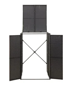 Sale Containerberging enkel 70x80x117 cm poly rattan zwart Manden En Bakken