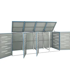 Clearance Containerberging vierdubbel 276,5x77,5x112,5 cm roestvrij staal Manden En Bakken