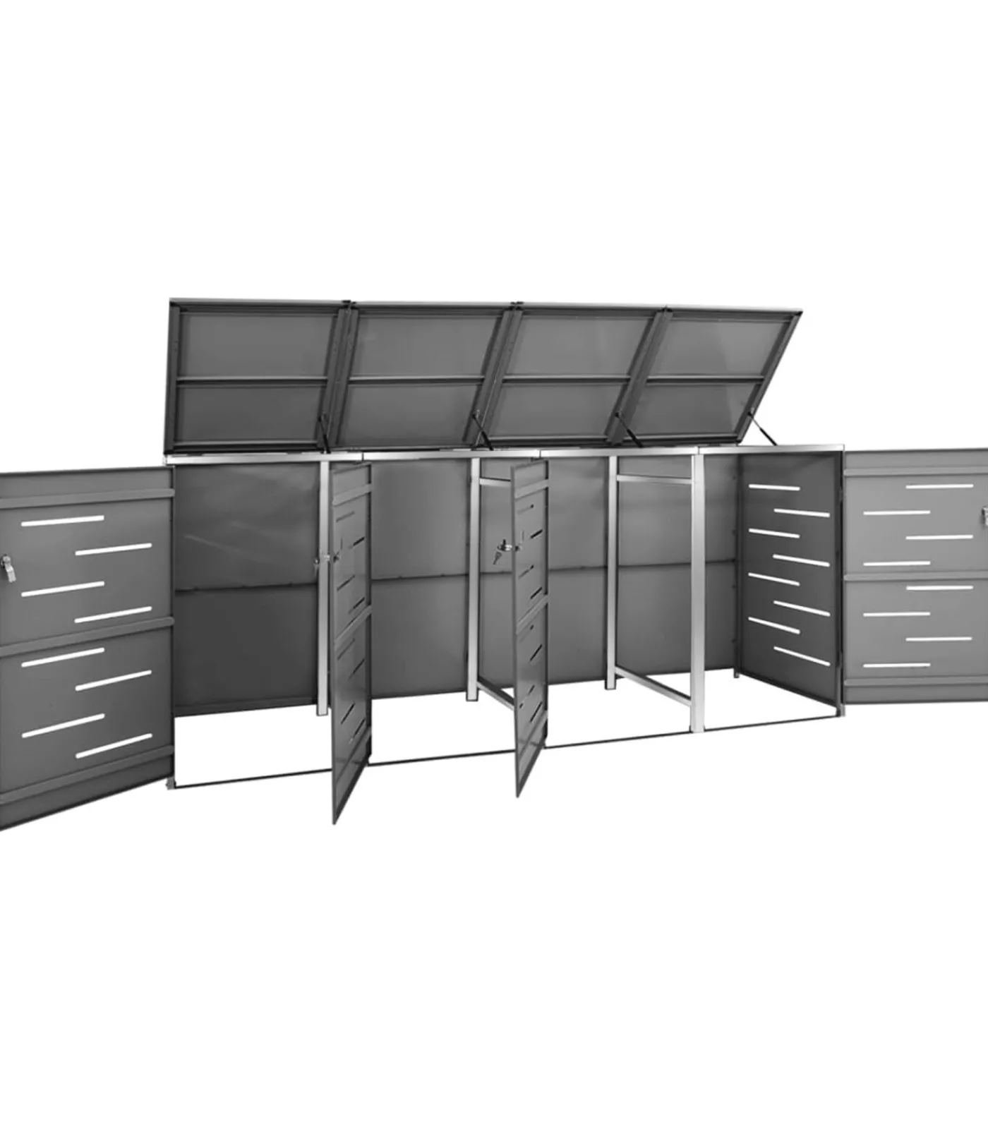 Sale Containerberging vierdubbel 276,5x77,5x112,5 cm roestvrij staal Manden En Bakken