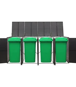 Discount Containerberging viervoudig 274x80x117 cm poly rattan zwart Manden En Bakken