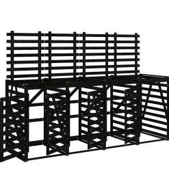 vidaXL Containerberging viervoudig massief grenenhout zwart