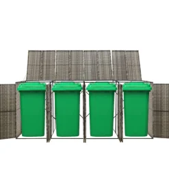 Hot Containerberging viervoudig 274x80x117 cm poly rattan grijs Manden En Bakken
