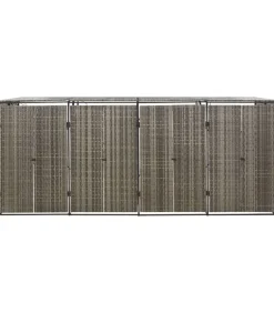 Hot Containerberging viervoudig 274x80x117 cm poly rattan grijs Manden En Bakken