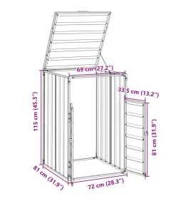 Best Containerberging voor 1 container 72x81x115 cm staal bruin Manden En Bakken