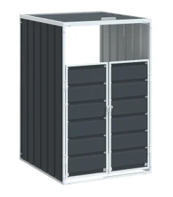 Best Containerberging voor 1 container 72x81x115 cm staal antraciet Manden En Bakken