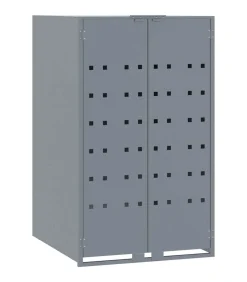 Outlet Containerberging voor 2 containers 138x79x117 cm staal grijs Manden En Bakken