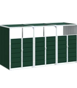New Containerberging voor 3 containers 216x81x115 cm staal groen Manden En Bakken