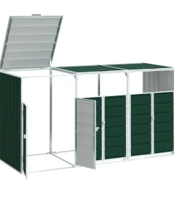 New Containerberging voor 3 containers 216x81x115 cm staal groen Manden En Bakken