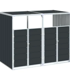 vidaXL Containerberging voor 2 containers 144x81x113cm staal antraciet