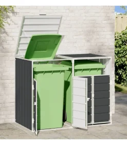vidaXL Containerberging voor 2 containers 144x81x113cm staal antraciet