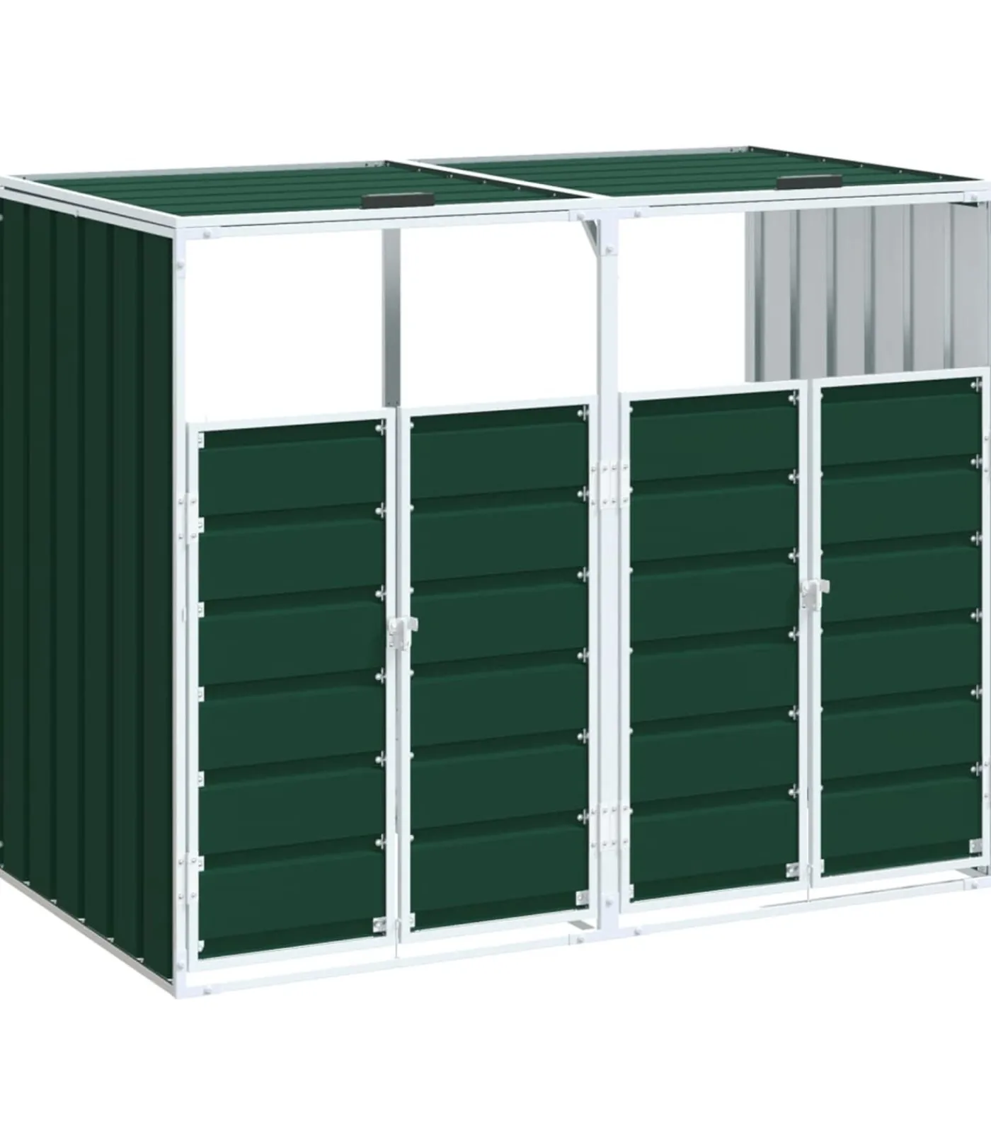 Clearance Containerberging voor 2 containers 144x81x113 cm staal groen Manden En Bakken