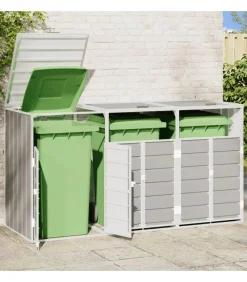 vidaXL Containerberging voor 3 containers 216x81x115 cm staal grijs