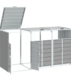 vidaXL Containerberging voor 3 containers 216x81x115 cm staal grijs