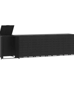 vidaXL Containerberging voor 6 containers 414x79x117 cm staal zwart