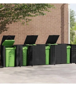 vidaXL Containerberging voor 6 containers 414x79x117 cm staal zwart