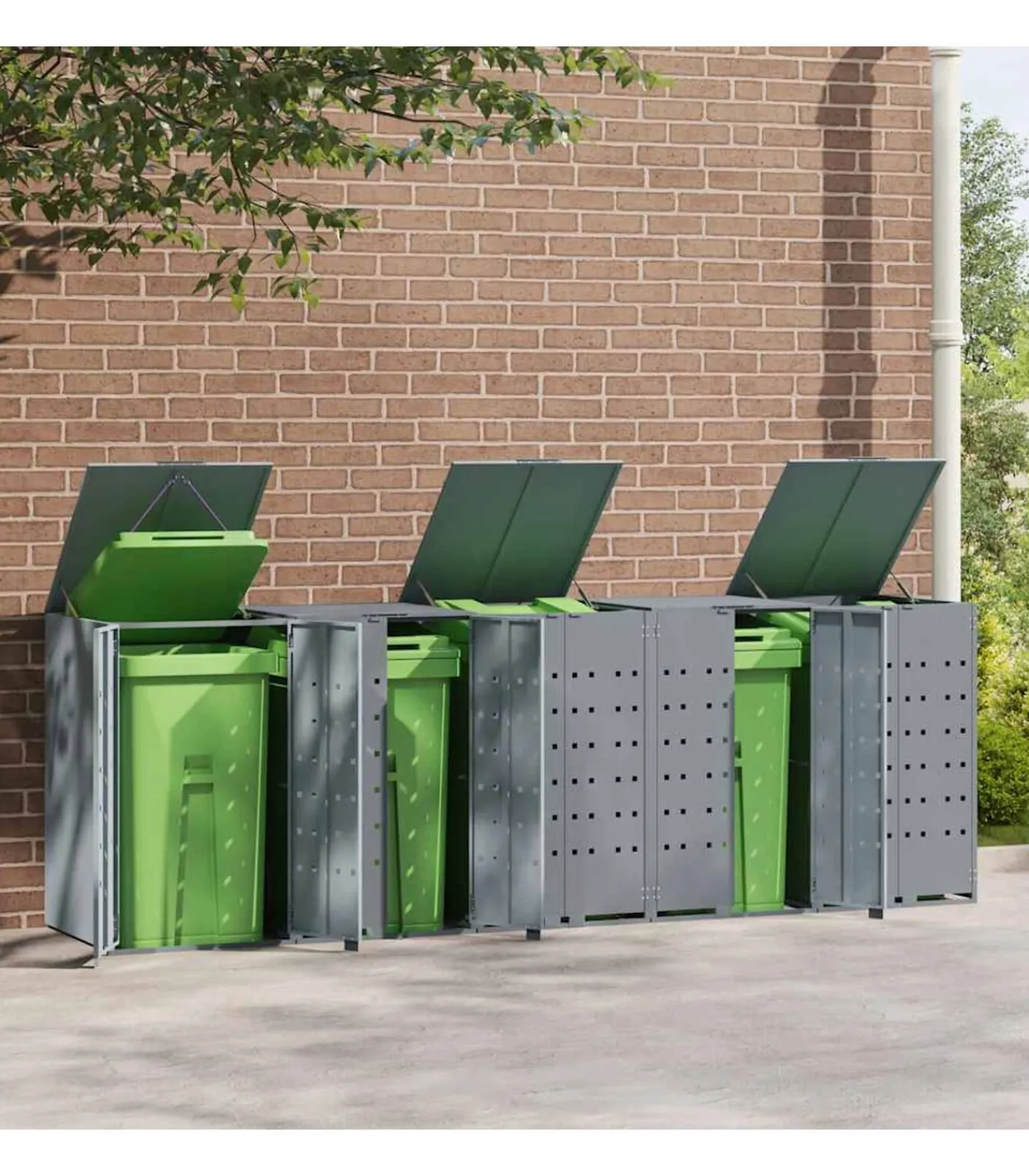 Best Containerberging voor 5 containers 345x79x117 cm staal grijs Manden En Bakken