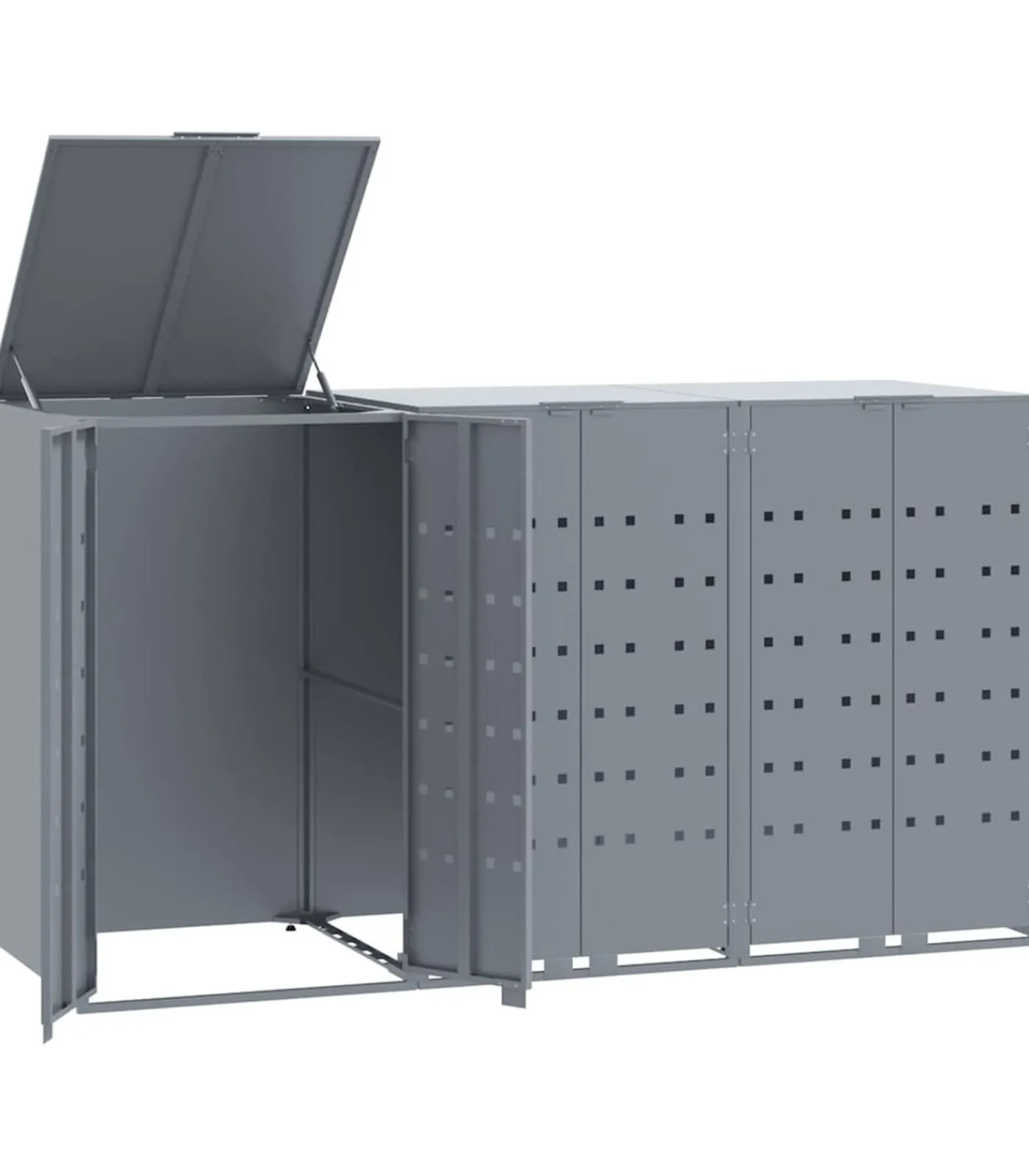 Online Containerberging voor 3 containers 207x79x117 cm staal grijs Manden En Bakken