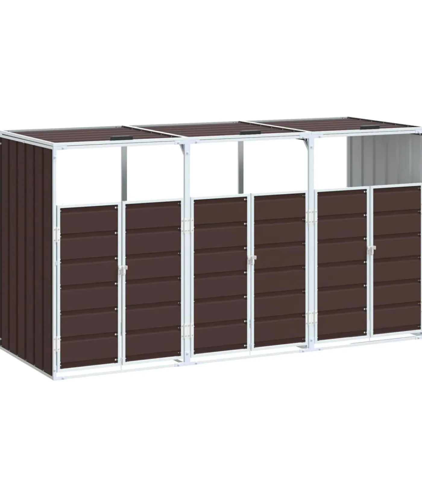 vidaXL Containerberging voor 3 containers 216x81x115 cm staal bruin