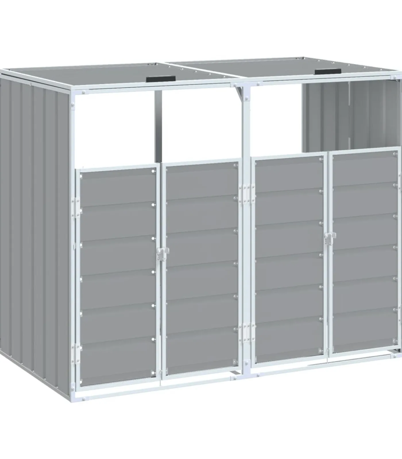 Containerberging voor 2 containers 144x81x113 cm staal grijs Manden En Bakken